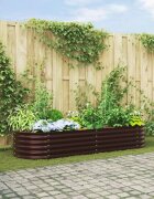 vidaXL Повдигнато легло Кафяво 240 x 80 x 44 cm Стомана