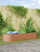 vidaXL Повдигнато легло Кафяво 240 x 80 x 44 cm Стомана