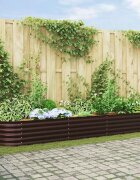 vidaXL Повдигнато легло Кафяво 320 x 80 x 44 cm Стомана