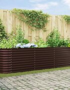 vidaXL Повдигнато легло Кафяво 320 x 80 x 81 cm Стомана