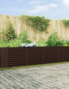 vidaXL Повдигнато легло Кафяво 400 x 80 x 81 cm Стомана