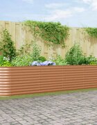 vidaXL Повдигнато легло Кафяво 400 x 80 x 81 cm Стомана