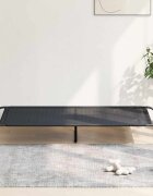 vidaXL Повдигнато легло кучета черно 150x90x20 cm Текстилен и стомана