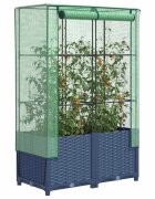 vidaXL Повдигнато легло с оранжерия калъф ратанов вид 80x40x138 см