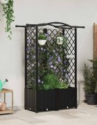 vidaXL Повдигнато легло с решетка и покривка Черно 122 x 40 x 138 см