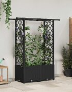 vidaXL Повдигнато легло с решетка и покривка Черно 1245 x 40 x 136 см