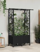 vidaXL Повдигнато легло с решетка и покривка Черно 1245 x 40 x 142 см