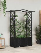 vidaXL Повдигнато легло с решетка и покривка Черно 125 x 40 x 138 см