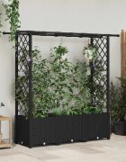 vidaXL Повдигнато легло с решетка и покривка Черно 1625 x 40 x 136 см