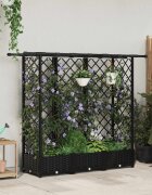 vidaXL Повдигнато легло с решетка и покривка Черно 164 x 40 x 121 см