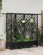 vidaXL Повдигнато легло с решетка и покривка Черно 164 x 40 x 127 см