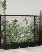 vidaXL Повдигнато легло с решетка и покривка Черно 203 x 40 x 121 см