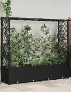 vidaXL Повдигнато легло с решетка и покривка Черно 203 x 40 x 136 см