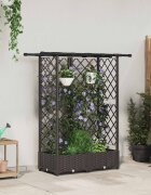 vidaXL Повдигнато легло с решетка и покривка Кафяво 124 x 40 x 121 см