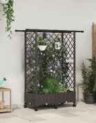 vidaXL Повдигнато легло с решетка и покривка Кафяво 124 x 40 x 127 см