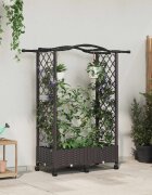 vidaXL Повдигнато легло с решетка и покривка Кафяво 124 x 40 x 129 см