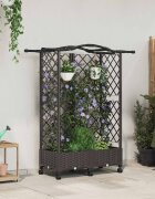 vidaXL Повдигнато легло с решетка и покривка Кафяво 124 x 40 x 129 см