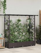 vidaXL Повдигнато легло с решетка и покривка Кафяво 164 x 40 x 121 см