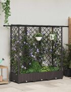 vidaXL Повдигнато легло с решетка и покривка Кафяво 164 x 40 x 121 см