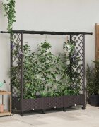 vidaXL Повдигнато легло с решетка и покривка Кафяво 164 x 40 x 127 см