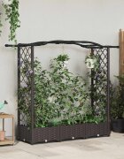 vidaXL Повдигнато легло с решетка и покривка Кафяво 169 x 40 x 123 см