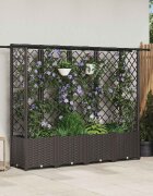 vidaXL Повдигнато легло с решетка и покривка Кафяво 202 x 40 x 136 см