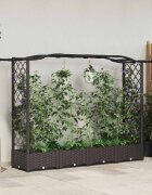 vidaXL Повдигнато легло с решетка и покривка Кафяво 207 x 40 x 123 см