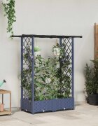 vidaXL Повдигнато легло с решетка и покривка Сиво 1225 x 40 x 121 см