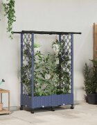 vidaXL Повдигнато легло с решетка и покривка Сиво 1225 x 40 x 127 см