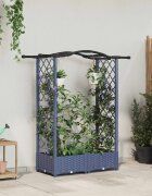 vidaXL Повдигнато легло с решетка и покривка Сиво 124 x 40 x 123 см ПП