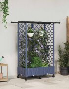 vidaXL Повдигнато легло с решетка и покривка Сиво 124 x 40 x 127 см ПП