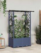 vidaXL Повдигнато легло с решетка и покривка Сиво 1245 x 40 x 136 см