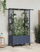 vidaXL Повдигнато легло с решетка и покривка Сиво 1245 x 40 x 142 см