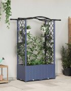 vidaXL Повдигнато легло с решетка и покривка Сиво 125 x 40 x 138 см ПП