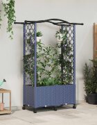 vidaXL Повдигнато легло с решетка и покривка Сиво 125 x 40 x 144 см ПП