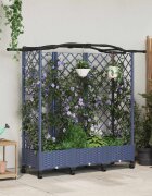 vidaXL Повдигнато легло с решетка и покривка Сиво 163 x 40 x 129 см ПП