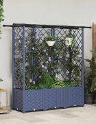 vidaXL Повдигнато легло с решетка и покривка Сиво 1635 x 40 x 136 см