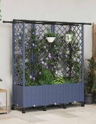 vidaXL Повдигнато легло с решетка и покривка Сиво 1635 x 40 x 142 см