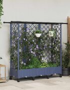 vidaXL Повдигнато легло с решетка и покривка Сиво 164 x 40 x 127 см ПП