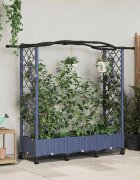 vidaXL Повдигнато легло с решетка и покривка Сиво 169 x 40 x 129 см ПП