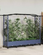 vidaXL Повдигнато легло с решетка и покривка Сиво 207 x 40 x 129 см ПП