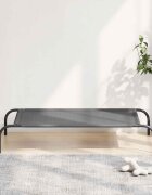 vidaXL Повдигнато легло за кучета сиво 110x65x20 cm Текстилен стомана