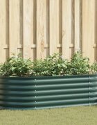 vidaXL Повдигнато легло Зелено 160 x 80 x 44 cm Стомана