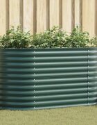 vidaXL Повдигнато легло Зелено 160 x 80 x 81 cm Стомана