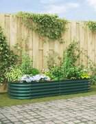 vidaXL Повдигнато легло Зелено 240 x 80 x 44 cm Стомана