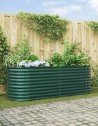 vidaXL Повдигнато легло Зелено 240 x 80 x 81 cm Стомана