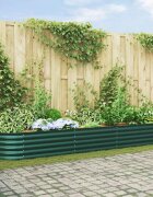 vidaXL Повдигнато легло Зелено 320 x 80 x 44 cm Стомана
