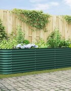vidaXL Повдигнато легло Зелено 320 x 80 x 81 cm Стомана