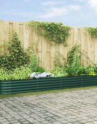 vidaXL Повдигнато легло Зелено 400 x 80 x 44 cm Стомана