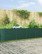 vidaXL Повдигнато легло Зелено 400 x 80 x 81 cm Стомана